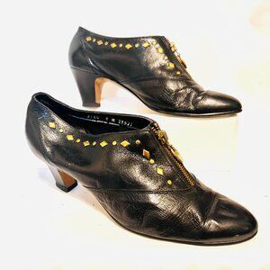 Norman Kaplan Las Vegas Vintage Women's 2 1/4" Heels Black/Gold Size 8M-Dance